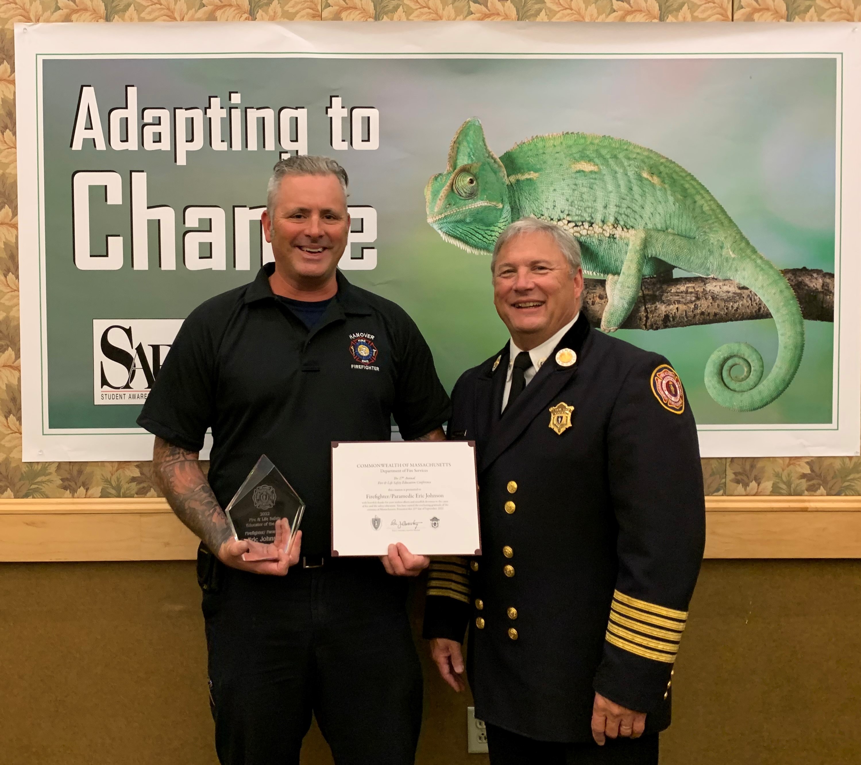 Hanover Firefighter Named Fire & Life Safety Educator of the Year
